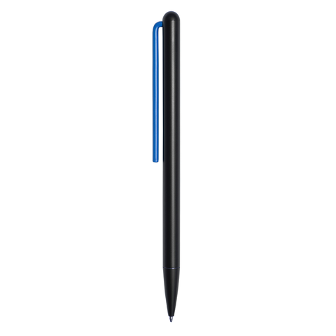 "Grafeex Ink" ballpoint pen with black aluminum body and blue clip.