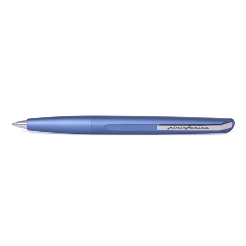 Pininfarina Segno "PF TWO" in its blue ballpoint pen version uncapped.