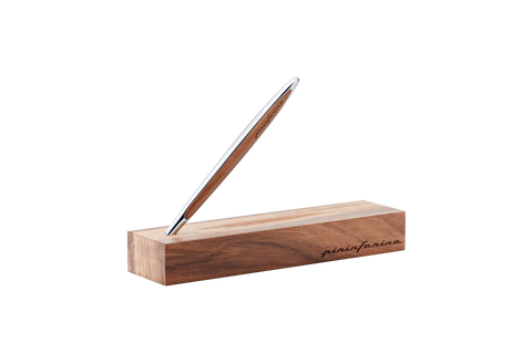 Pininfarina Cambiano Classic Ink - Ballpoint Pen with Solid Wood Desk Stand