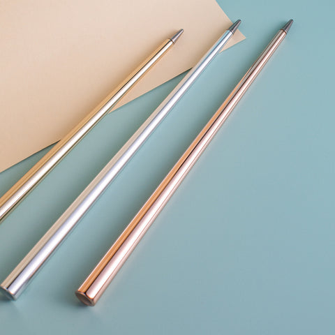 FO - Forever Made In Italy "Prima" Ethergraf inkless pen with anodized aluminum long body in three colors: Rose Gold, Gold and Silver.