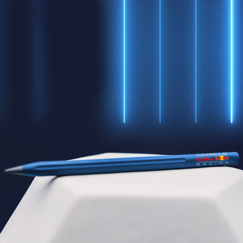 Pininfarina Segno "SMART Oracle Red Bull Racing Edition" pencil with grafeex tip and blue painted aluminum body with the Oracle Red Bull Racing logo.