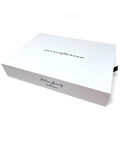 White packaging box of the "Cambiano Italian Beauty" Ethergraf Inkless or ballpoint pen in Italy in a white background.