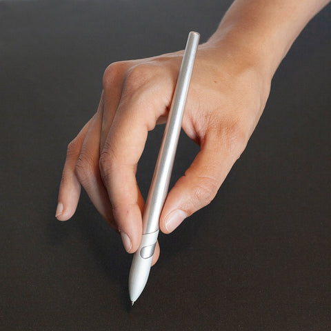 Sostanza® Pen - Ballpoint Pen in Silver/Black Anodized Aluminum with Magnetic Mechanism