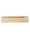 Pininfarina Segno "Cambiano Leonardo Drawing" special Leonardo Da Vinci edition. Available in Ethergraf Inkless pen or ballpoint with aluminum body and walnut wood inserts, lying in its base, that has engraved a portrait of Da Vinci in pointillism.