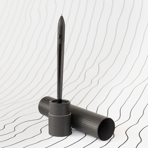 Sostanza® Pen - Ballpoint Pen in Silver/Black Anodized Aluminum with Magnetic Mechanism