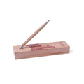 Pininfarina Segno "Cambiano Inferno Dante 700th Special Edition" luxury ethergraf inkless or ballpoint pen with aluminum body and cedar wood inserts standing in its cedar wood base with an illustration and a fragment of his work "
The Divine Comedy" and the title "Tales From Inferno".