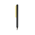 "Grafeex Fountain Pen" with black aluminum body and yellow clip.