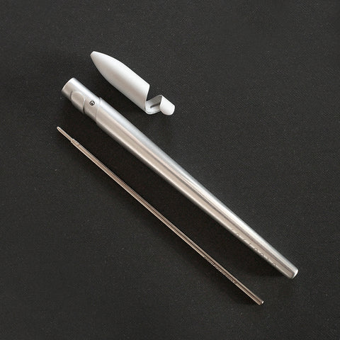 Sostanza® Pen - Ballpoint Pen in Silver/Black Anodized Aluminum with Magnetic Mechanism