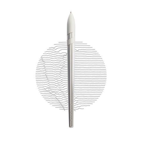 Sostanza® Pen - Ballpoint Pen in Silver/Black Anodized Aluminum with Magnetic Mechanism
