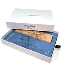 Packaging and base of the Pininfarina Segno "Cambiano Italian Beauty" Ethergraf Inkless or ballpoint pen with plans the city of Italy Torino in a white background.