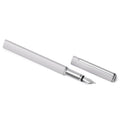 Pininfarina Segno "PF ONE Fountain Pen" in its silver version uncapped.
