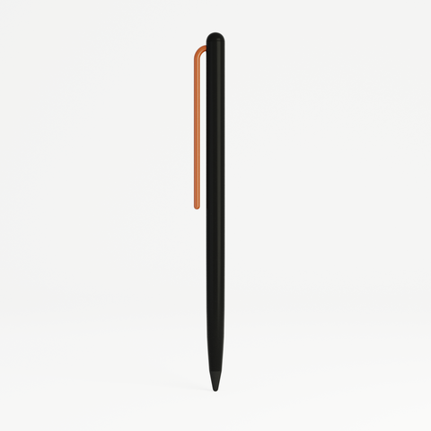 "Grafeex Pencil" with black aluminum body and orange clip.