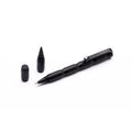 FO - Forever Made In Italy "Modula" Pen with double-tip design, contains a graphite tip and a ballpoint tip, in black  aluminum body in a white background.