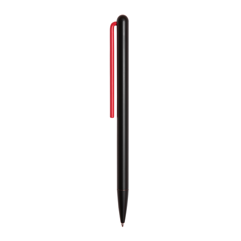 "Grafeex Ink" ballpoint pen with black aluminum body and red clip.