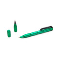 FO - Forever Made In Italy "Modula" Pen with double-tip design, contains a graphite tip and a ballpoint tip, in green aluminum body in a white background.