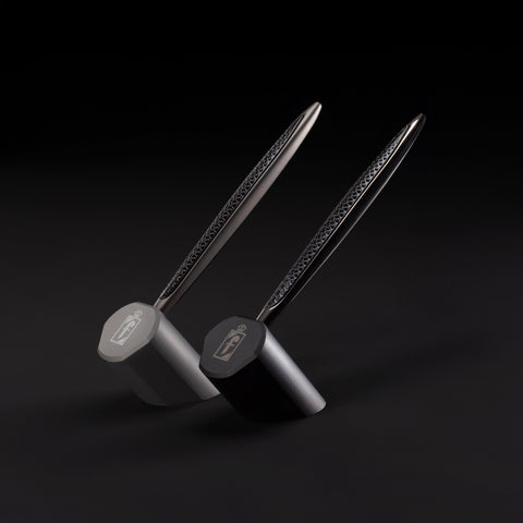 Pininfarina Cambiano Transitions Collection in both silver and black versions on their stands