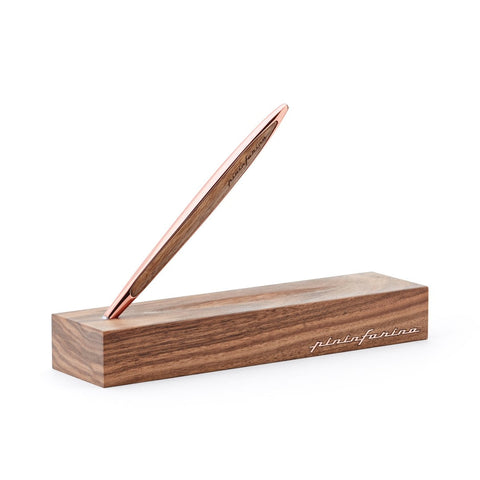 Pininfarina Cambiano Luxury Ink – Ballpoint Pen with Solid Wood Desk Stand