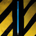 Pininfarina Segno "SMART Maserati Edition" pencil with grafeex tip and blue painted aluminum body with the Maserati logo in a yellow and black background.