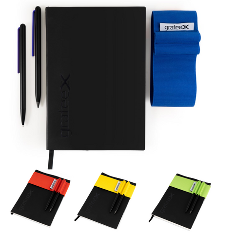 Grafeex Writing Set (Stone Paper Notebook + Elastic Band + Pencil + Pen)